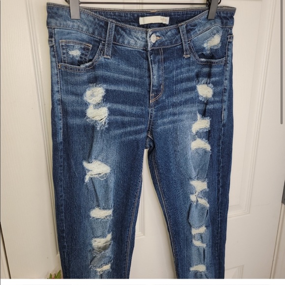 BKE Daytrip lynx skinny distressed ripped denim jeans size 29L 29 long/tall - Picture 2 of 2